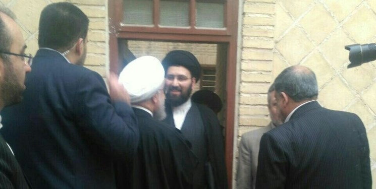 دیدار روحانی با سیدعلی خمینی، در بیت تاریخی امام(ره) در نجف +عکس