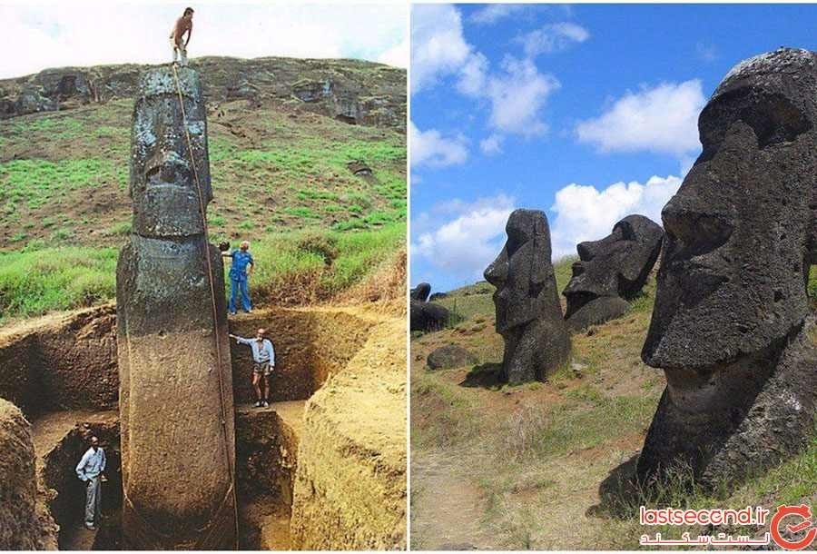 نیمی از مجسمه‌های سر معروف شیلی، زیر زمین بوده است