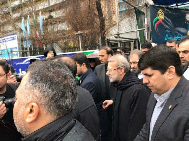 عکس/ ناطق نوری و علی لاریجانی در مراسم ۲۲ بهمن