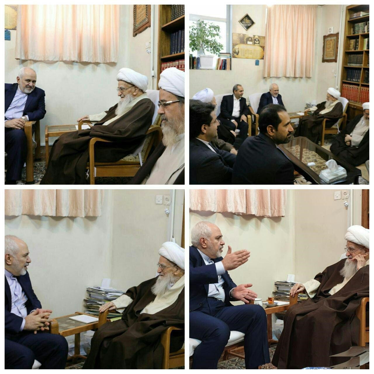 دیدار ظریف با آیت الله صافی گلپایگانی