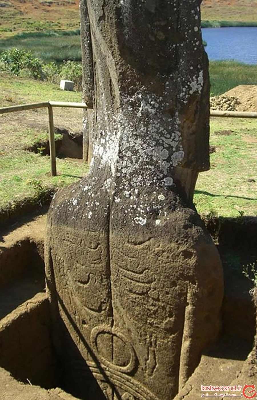 نیمی از مجسمه‌های سر معروف شیلی، زیر زمین بوده است