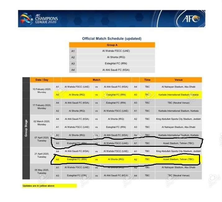 AFC ورزشگاه آزادی را میزبان بازی‌های خانگی استقلال اعلام کرد