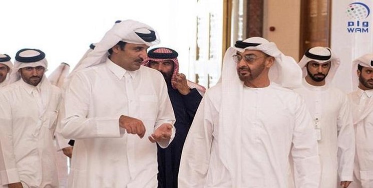 ولی‌عهد‌ ابوظبی و امیر قطر بالاخره با هم دیدار کردند+ویدئو